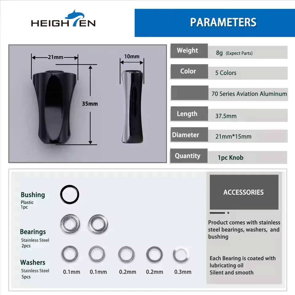 HEIGHTEN 21mm Reel Handle Alum - Reel Drag Knob ulasan dan harga