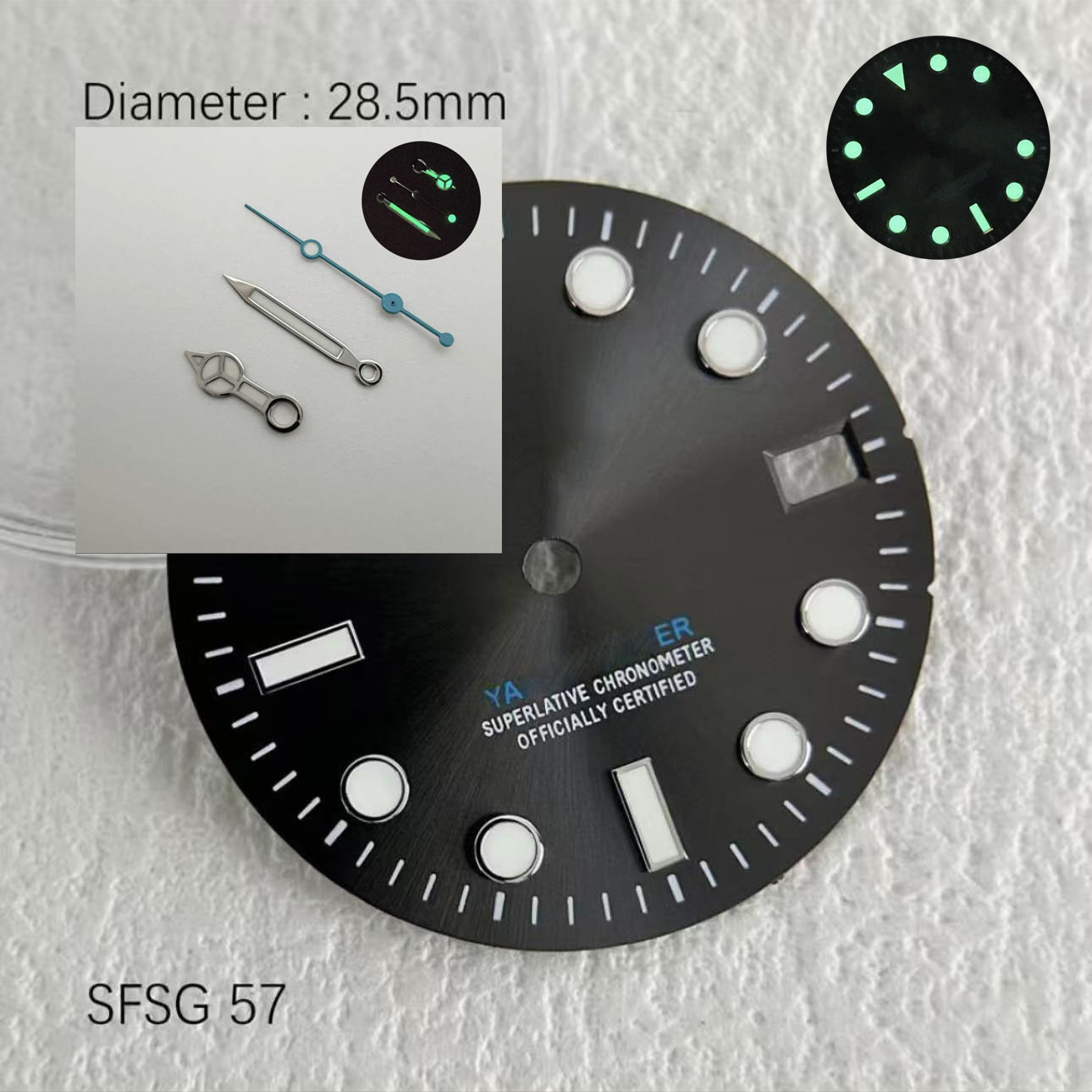 Hot SUB 28.5mm NH35 Green Glow - Reel Case ulasan dan harga