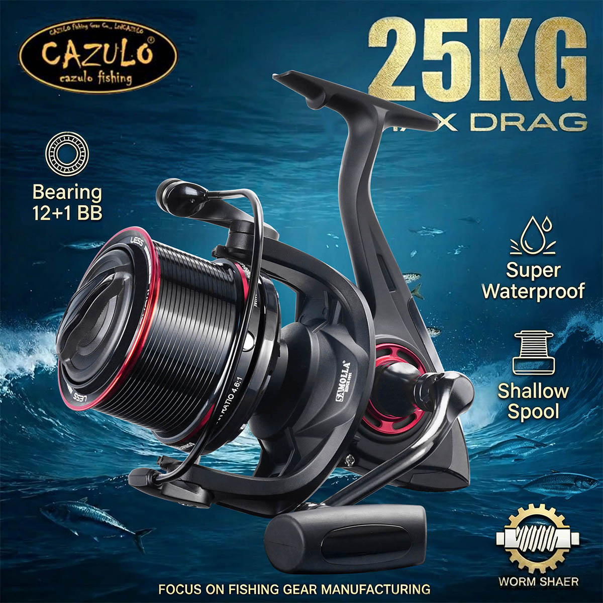 CAZULO Long Cast Spinning Reel - Reel Drag Knob ulasan dan harga