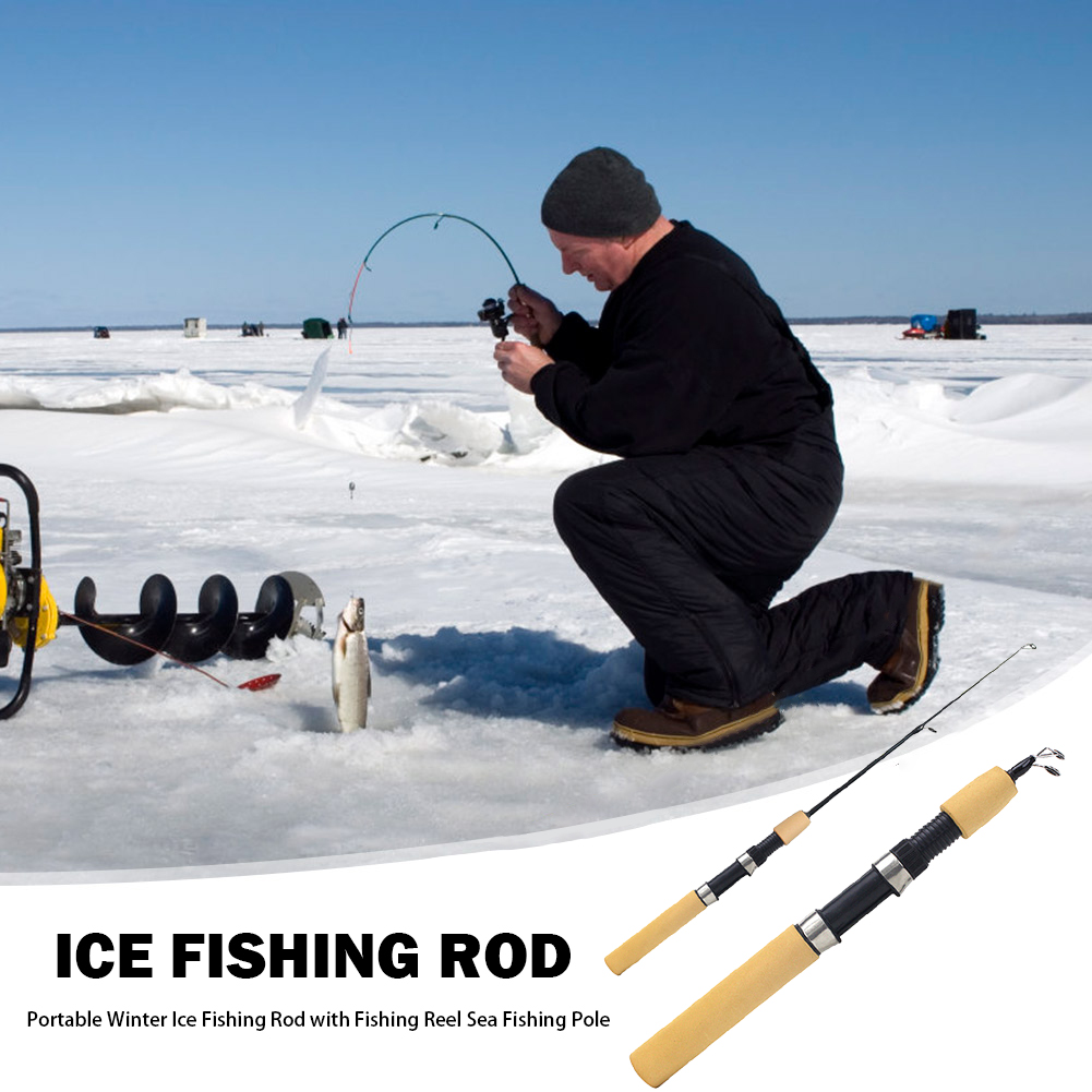 Ice Fishing Rod Portable Spinn - Ice Fishing Reel ulasan dan harga