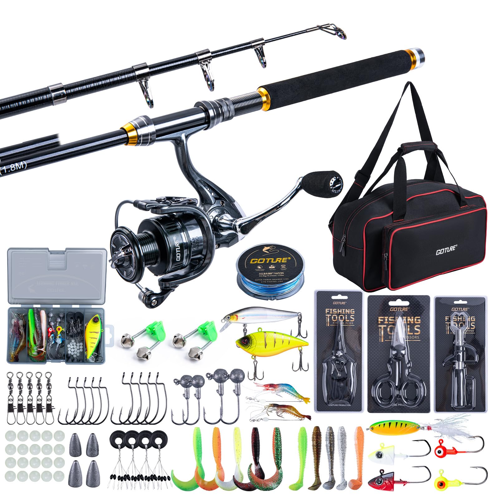 Goture Fishing Telescopic Rod  - Reel Bag ulasan dan harga